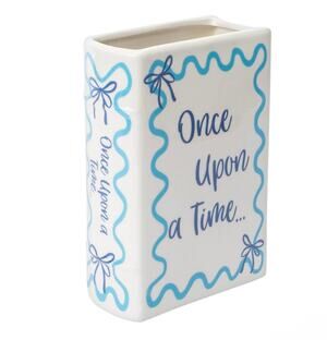 Ceramic “Once Upon a Time” Book Vase